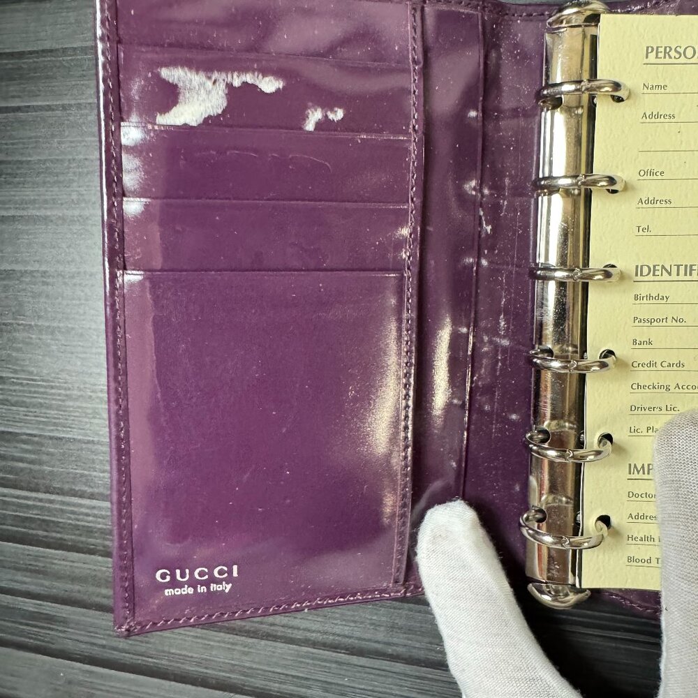 Gucci Purple Patent Leather Agenda Wallet - Picture 3 of 5
